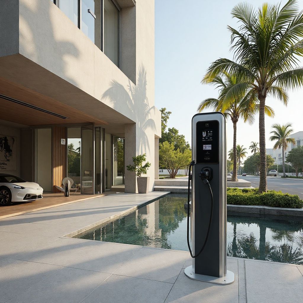 Estación de carga en hotel de lujo